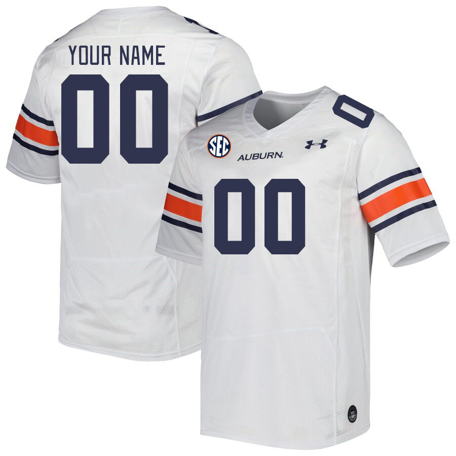 Custom Auburn Tigers Name And Number College Football Jerseys Stitched-White - Click Image to Close